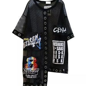 Oversize eyelet T-shirt dress top NEW ONE SIZE